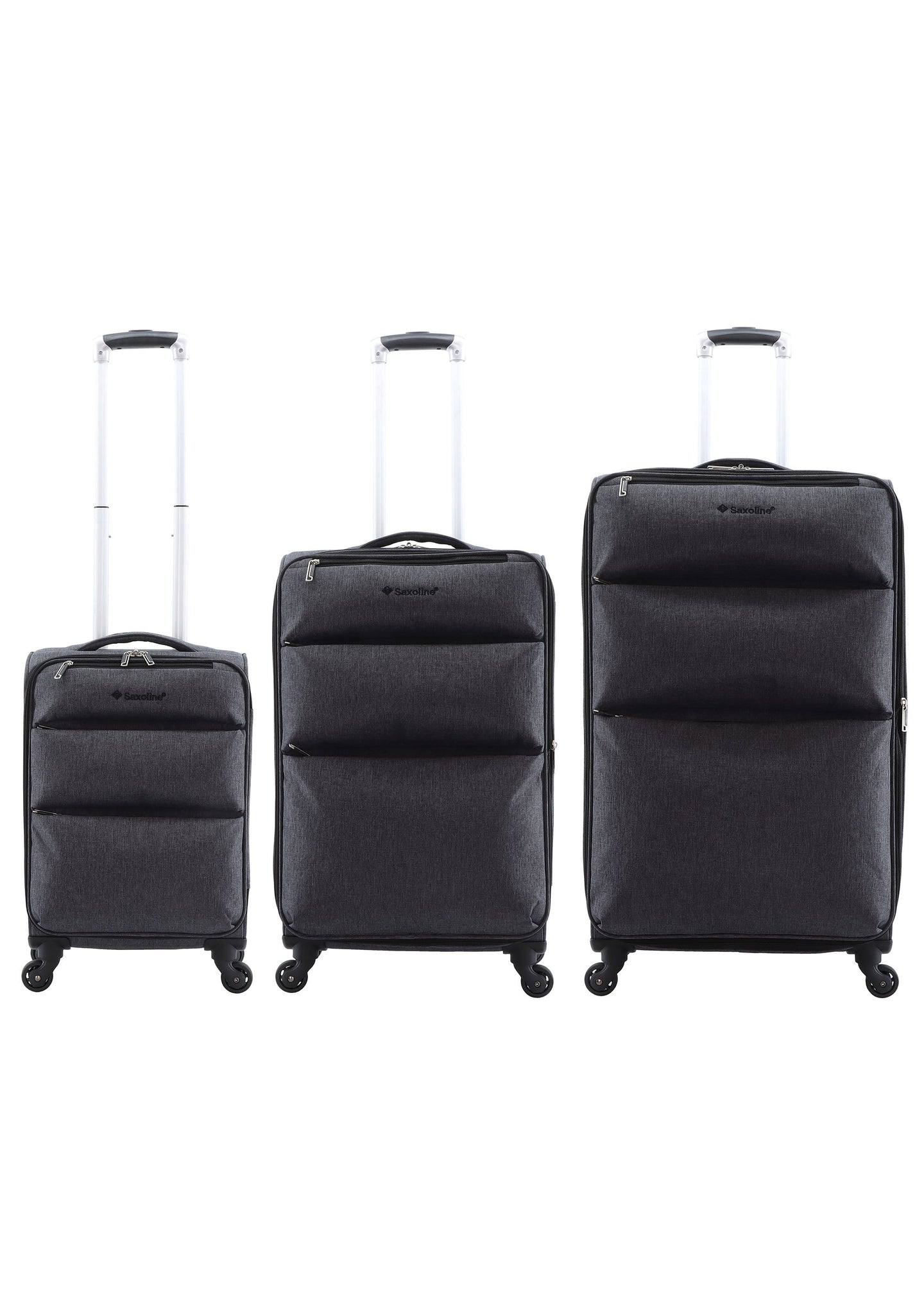 Saxoline Relax Red zipper Soft Suitcase / Trolley / Travel Suitcase - (Set/S/M/L)
