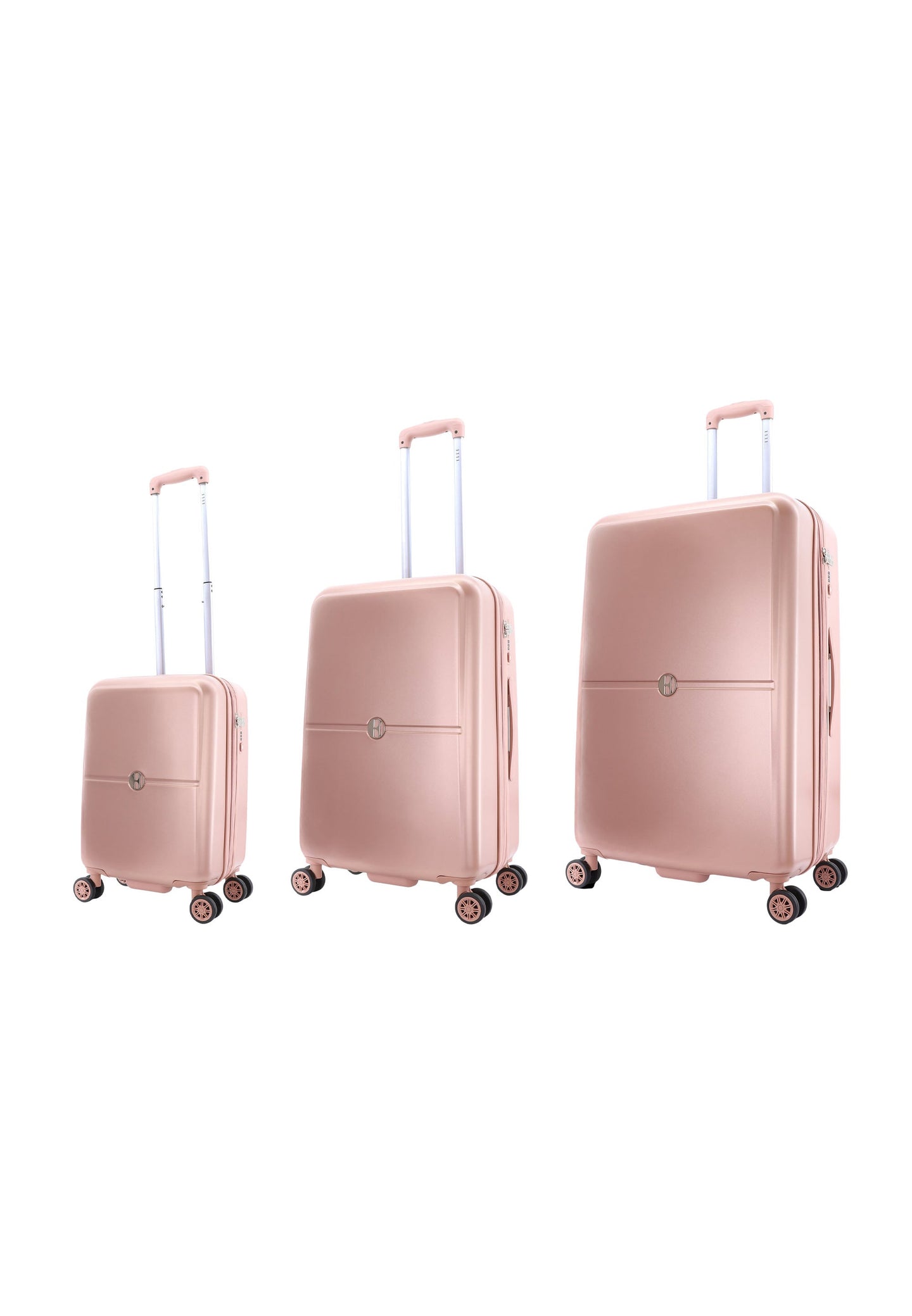 ELLE Chic Hard Suitcase / Trolley / Travel Suitcase - (Set/S/M/L) - Rose Gold