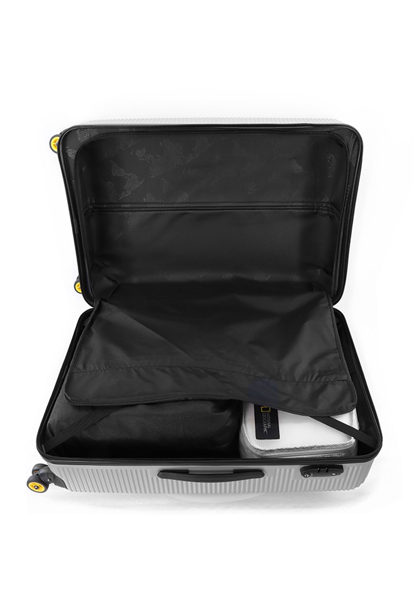 National Geographic Abroad Hard Suitcase / Trolley / Travel Suitcase - (Set/S/M/L) - Silver