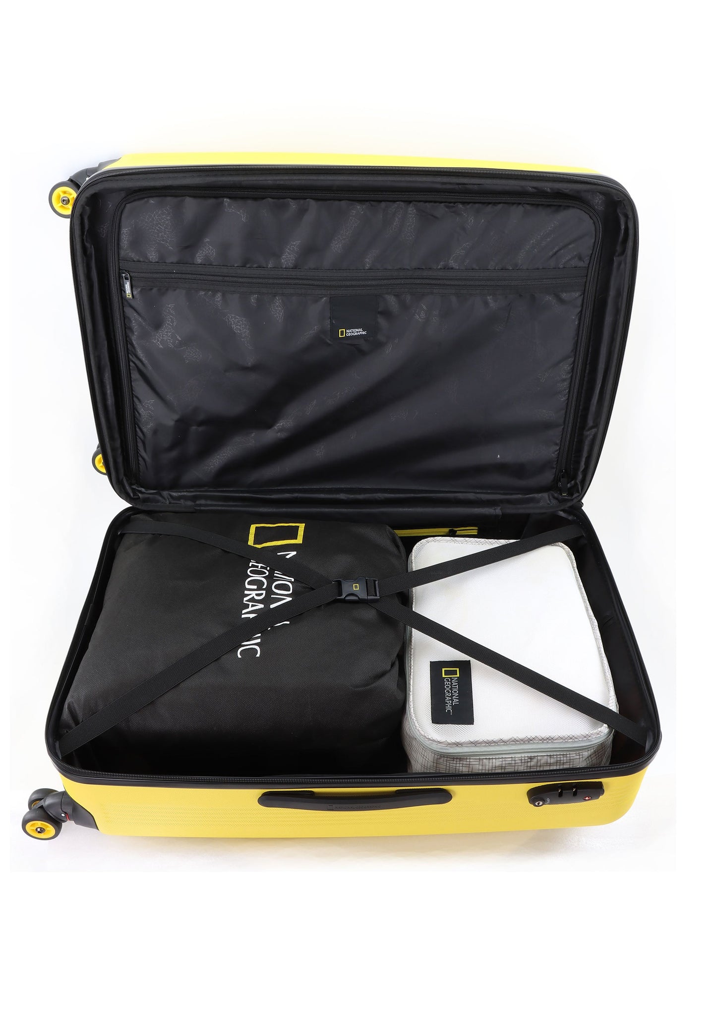 National Geographic Harde Kofferset 3-Delig / Reiskofferset / Trolleyset - Aerodrome - Yellow