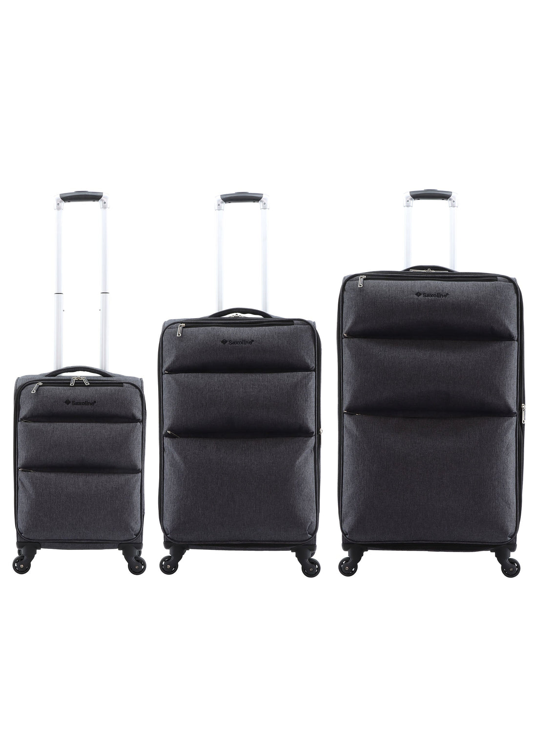 Saxoline Relax Red zipper Soft Suitcase / Trolley / Travel Suitcase - (Set/S/M/L)