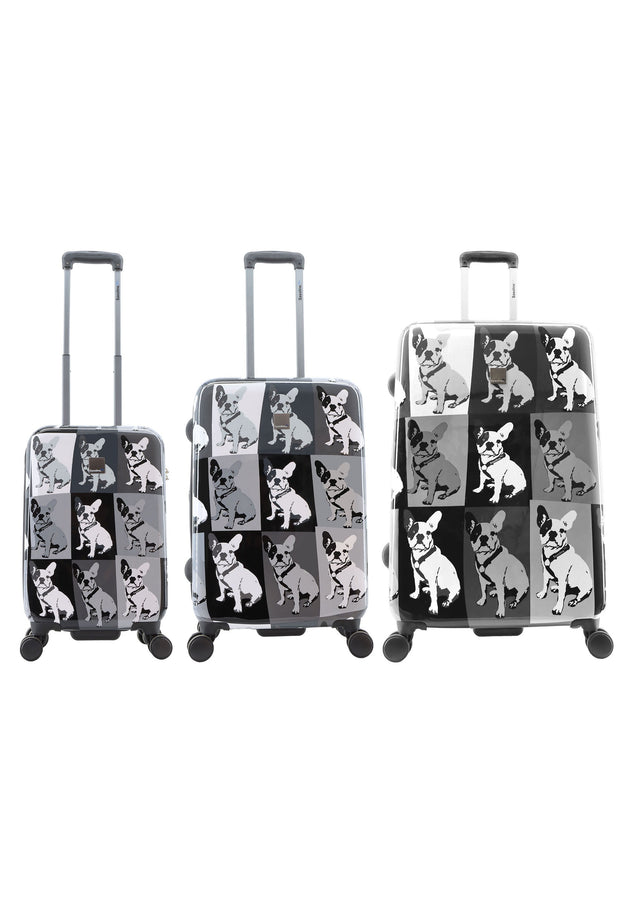 Saxoline Blue Bulldog Monochrome Hard Suitcase / Trolley / Travel Suitcase - (Set/S/M/L)