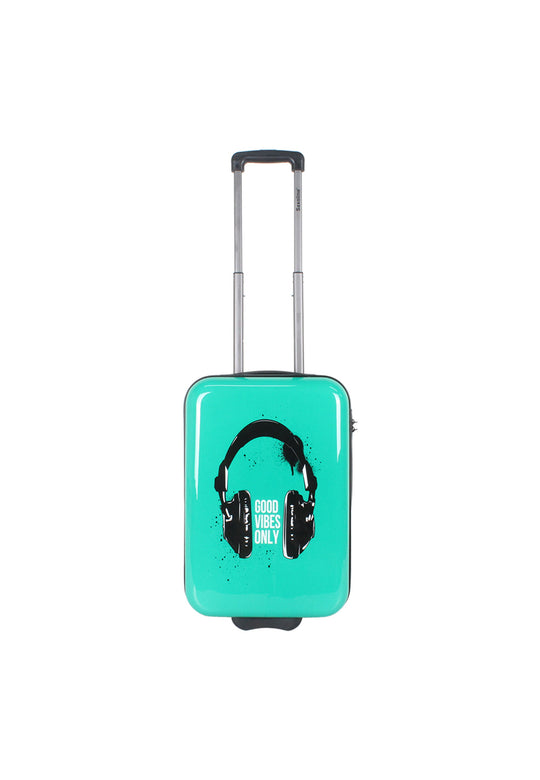 Saxoline Headphone Printed Handluggage Hard Suitcase / Trolley / Travel Suitcase - (Small)