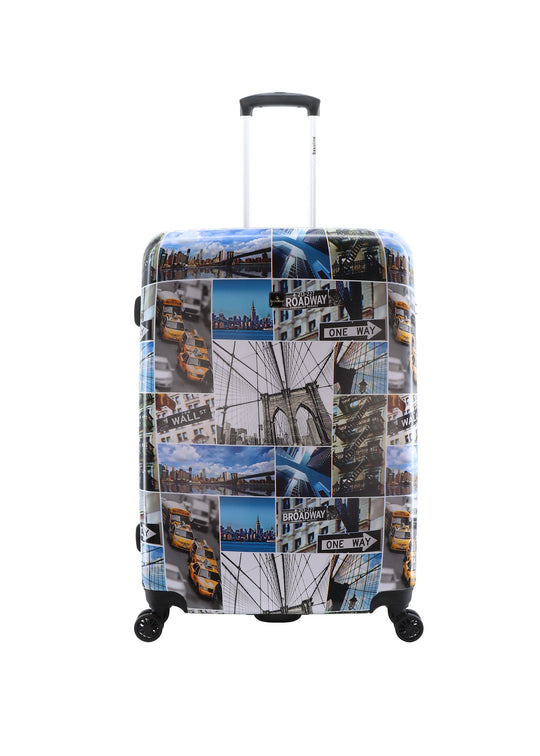 Saxoline Brooklyn Printed Hard Suitcase / Trolley / Travel Suitcase - (Set/S/M/L)