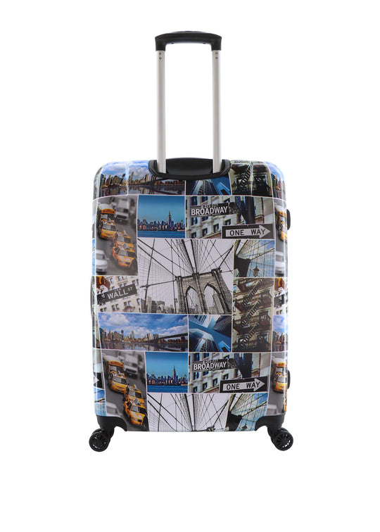 Saxoline Brooklyn Printed Hard Suitcase / Trolley / Travel Suitcase - (Set/S/M/L)