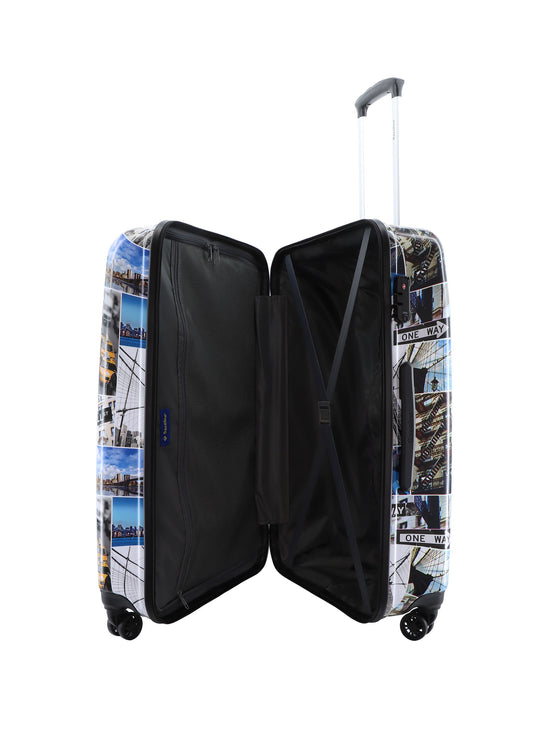Saxoline Brooklyn Printed Hard Suitcase / Trolley / Travel Suitcase - (Set/S/M/L)