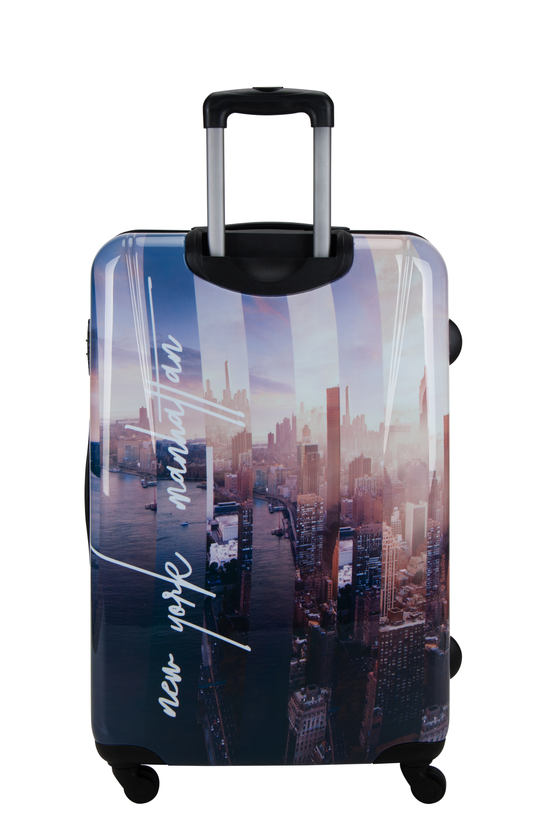 SaxolineManhattan Printed Hard Suitcase / Trolley / Travel Suitcase - (Set/S/M/L)