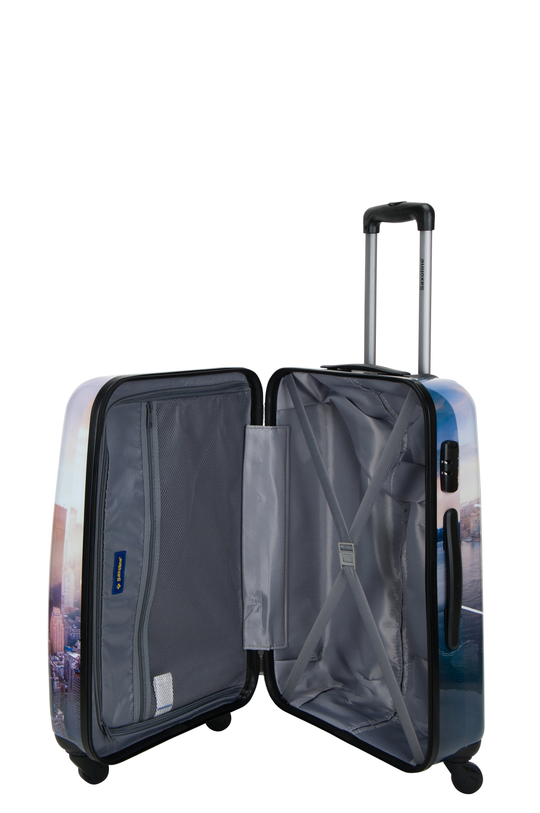 SaxolineManhattan Printed Hard Suitcase / Trolley / Travel Suitcase - (Set/S/M/L)