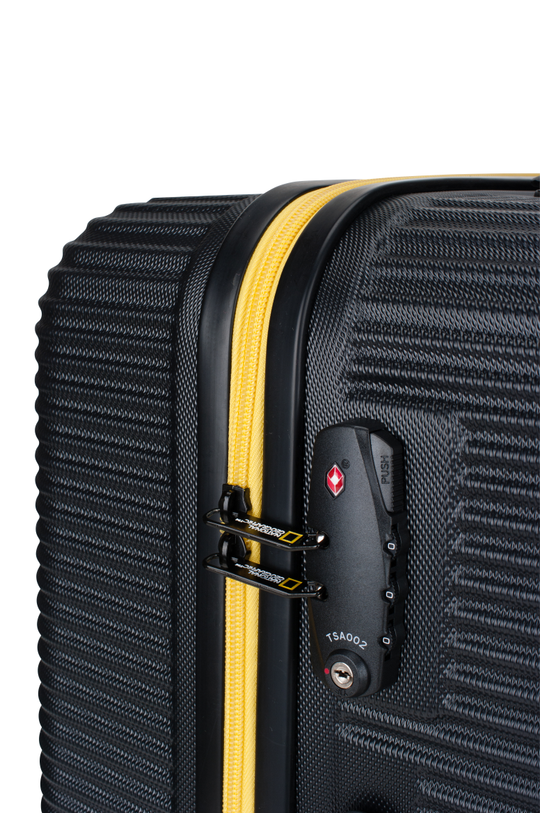 National Geographic Abroad Hard Suitcase / Trolley / Travel Suitcase - (Set/S/M/L) - Black