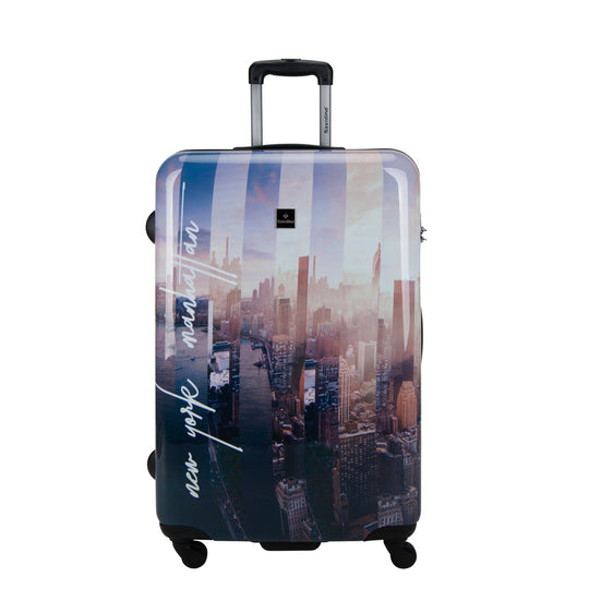 SaxolineManhattan Printed Hard Suitcase / Trolley / Travel Suitcase - (Set/S/M/L)