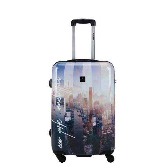 SaxolineManhattan Printed Hard Suitcase / Trolley / Travel Suitcase - (Set/S/M/L)