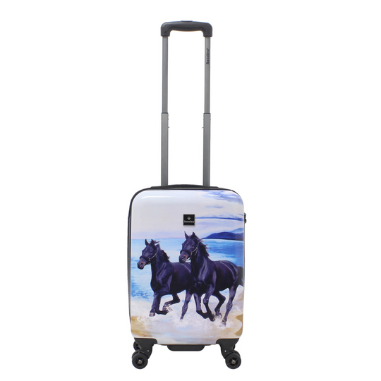 Saxoline Black Horse Printed Hard Suitcase / Trolley / Travel Suitcase - (Set/S/M/L)