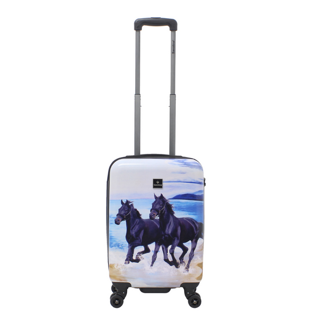 Saxoline Black Horse Printed Hard Suitcase / Trolley / Travel Suitcase - (Set/S/M/L)