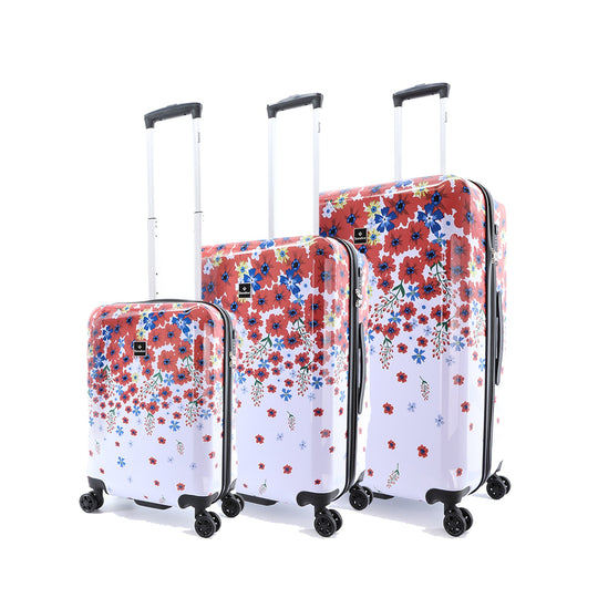 Saxoline Blessing Flowers Printed Hard Suitcase / Trolley / Travel Suitcase - (Set/S/M/L)