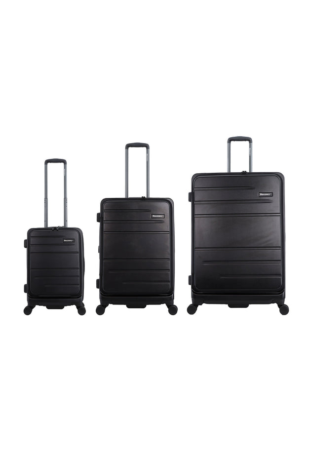 Discovery Patrol Hard Suitcase / Trolley / Travel Suitcase- (Set/S/M/L) -  Black