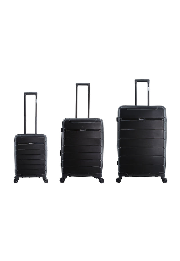 Discovery Skyward Hard Suitcase / Trolley / Travel Suitcase - (Set/S/M/L) - Black
