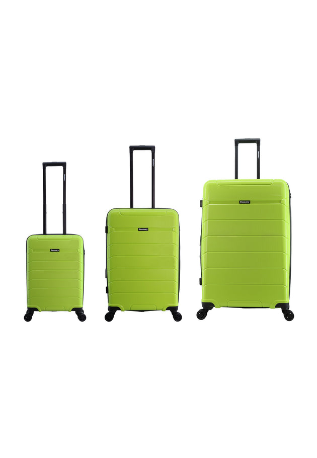 Discovery Skyward Hard Suitcase / Trolley / Travel Suitcase - (Set/S/M/L) - Lime Green