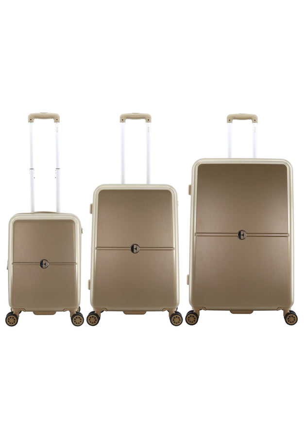 ELLE Chic Hard Suitcase / Trolley / Travel Suitcase - (Set/S/M/L) - Gold