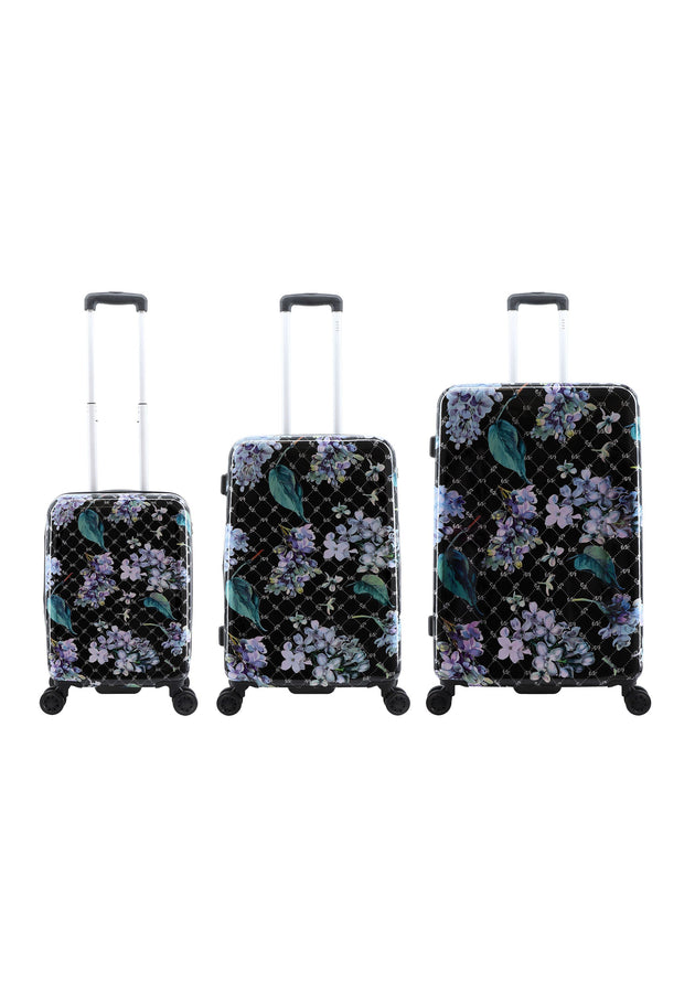 ELLE Floret Hard Suitcase / Trolley / Travel Suitcase - (Set/S/M/L) - Black