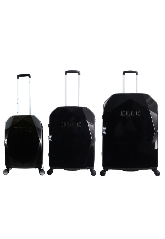 ELLE Diamond Hard Suitcase / Trolley / Travel Suitcase - (Set/S/M/L) - Anthracite