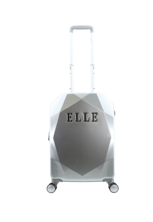 ELLE Diamond Hard Suitcase / Trolley / Travel Suitcase - (Set/S/M/L) - Silver