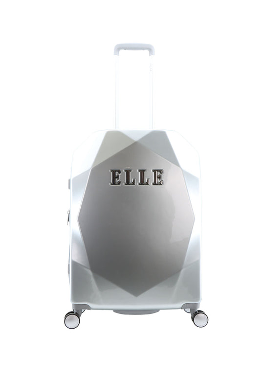ELLE Diamond Hard Suitcase / Trolley / Travel Suitcase - (Set/S/M/L) - Silver