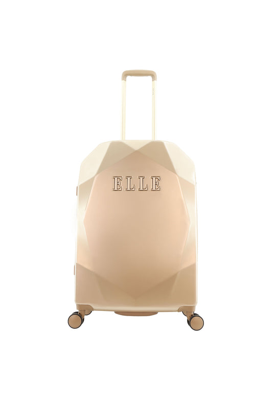 ELLE Diamond Hard Suitcase / Trolley / Travel Suitcase - (Set/S/M/L) - Taupe