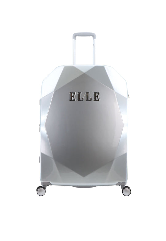ELLE Diamond Hard Suitcase / Trolley / Travel Suitcase - (Set/S/M/L) - Silver