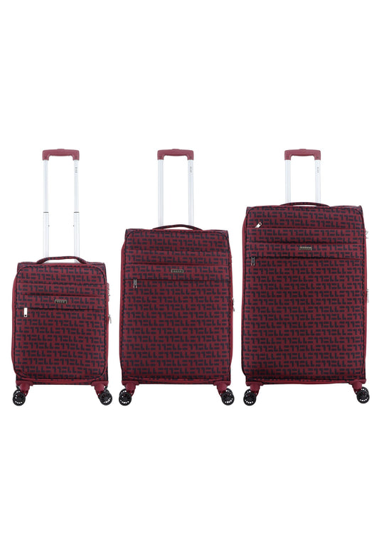 ELLE Couture Hard Suitcase / Trolley / Travel Suitcase - (Set/S/M/L) - Burgundy