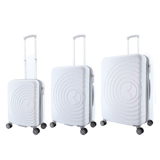 ELLE Debossed Hard Suitcase / Trolley / Travel Suitcase - (Set/S/M/L) - White