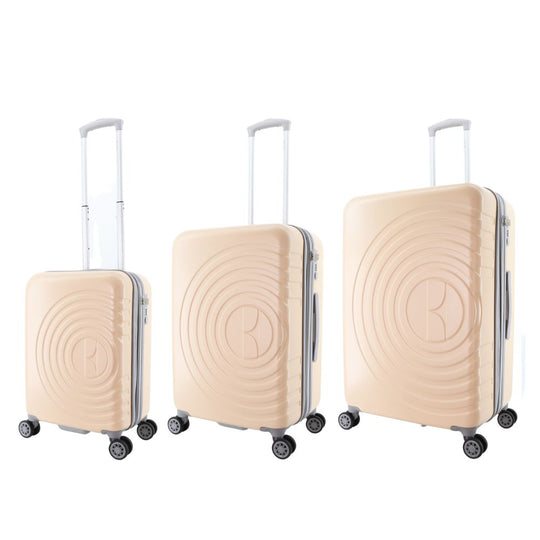 ELLE Debossed Hard Suitcase / Trolley / Travel Suitcase - (Set/S/M/L) - Pink