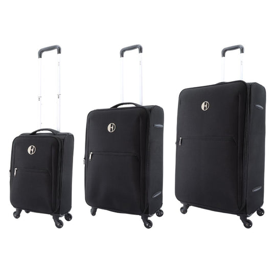 ELLE Mode Solft Suitcase / Trolley / Travel Suitcase - (Set/S/M/L) - Black