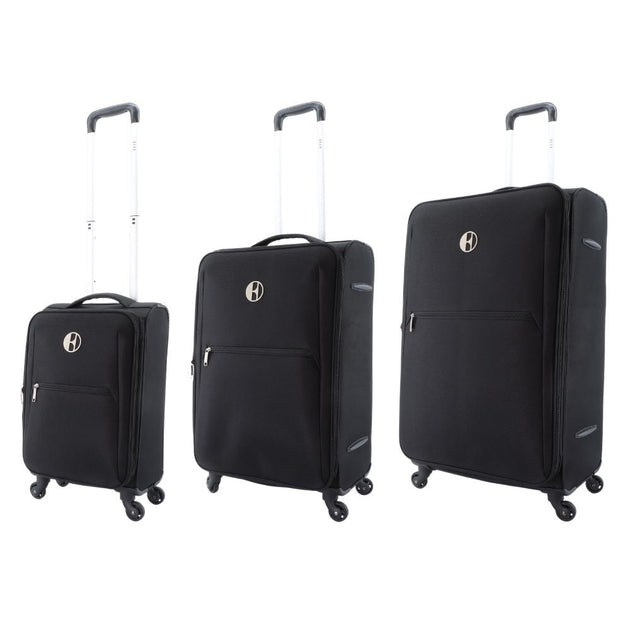 ELLE Mode Solft Suitcase / Trolley / Travel Suitcase - (Set/S/M/L) - Black