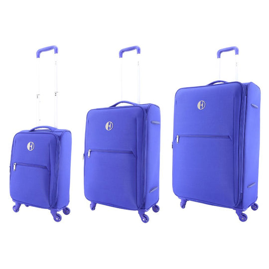 ELLE Mode Solft Suitcase / Trolley / Travel Suitcase - (Set/S/M/L) - Blue