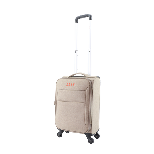 ELLE Pledge Solft Suitcase / Trolley / Travel Suitcase - (Set/S/M/L) - Beige