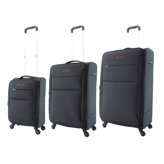 ELLE Pledge Solft Suitcase / Trolley / Travel Suitcase - (Set/S/M/L) - Black