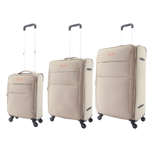 ELLE Pledge Solft Suitcase / Trolley / Travel Suitcase - (Set/S/M/L) - Beige