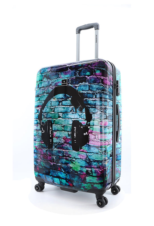 Saxoline Headphone Printed Hard Suitcase / Trolley / Travel Suitcase - (Set/S/M/L)