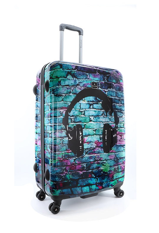Saxoline Headphone Printed Hard Suitcase / Trolley / Travel Suitcase - (Set/S/M/L)