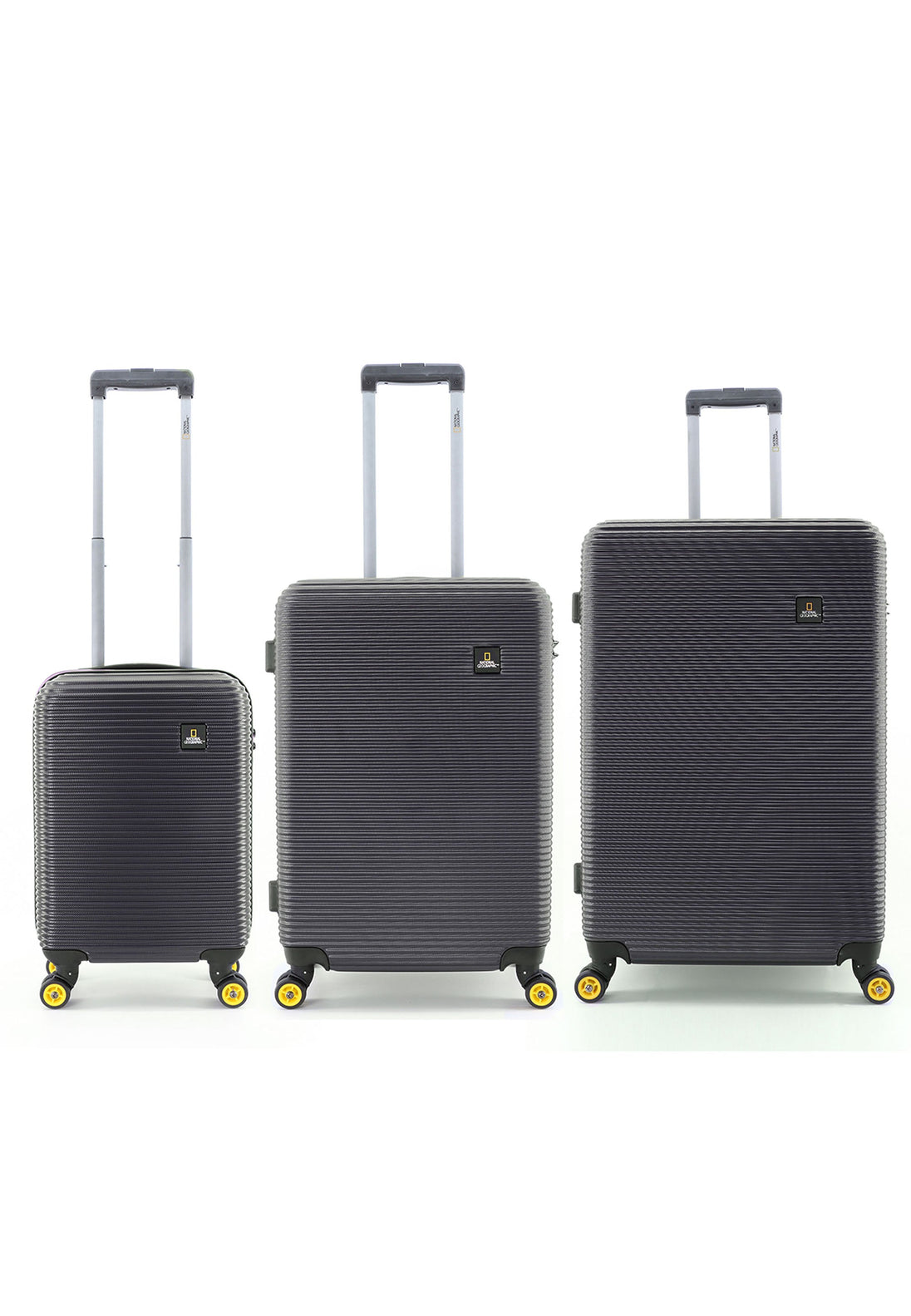 National Geographic Abroad Hard Suitcase / Trolley / Travel Suitcase - (Set/S/M/L) - Black
