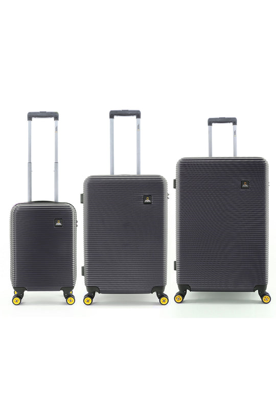 National Geographic Abroad Hard Suitcase / Trolley / Travel Suitcase - (Set/S/M/L) - Black
