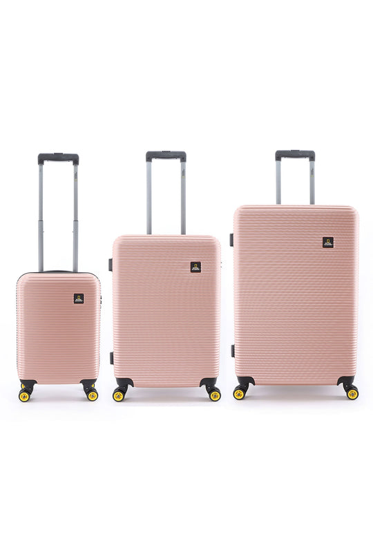 National Geographic Abroad Hard Suitcase / Trolley / Travel Suitcase - (Set/S/M/L) - Rose Gold