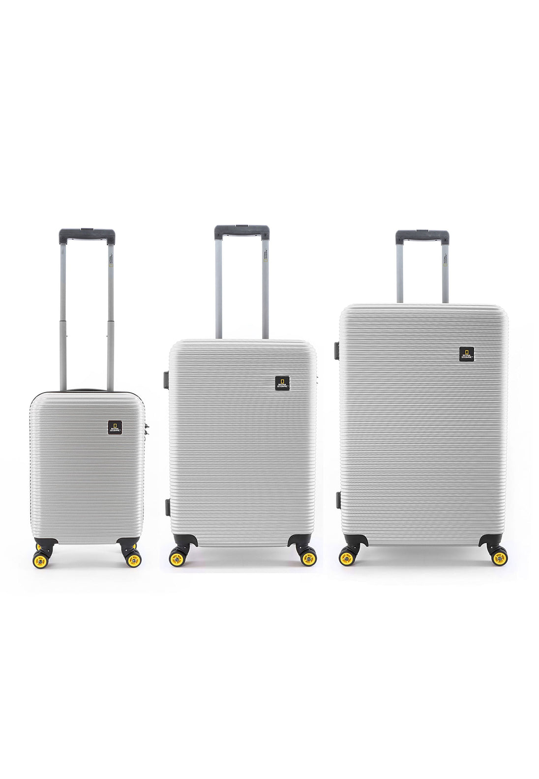 National Geographic Abroad Hard Suitcase / Trolley / Travel Suitcase - (Set/S/M/L) - Silver