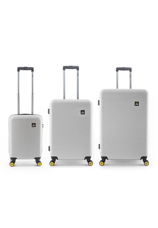 National Geographic Abroad Hard Suitcase / Trolley / Travel Suitcase - (Set/S/M/L) - Silver