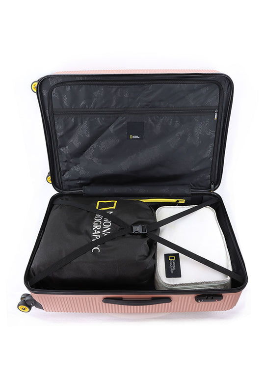National Geographic Abroad Hard Suitcase / Trolley / Travel Suitcase - (Set/S/M/L) - Rose Gold