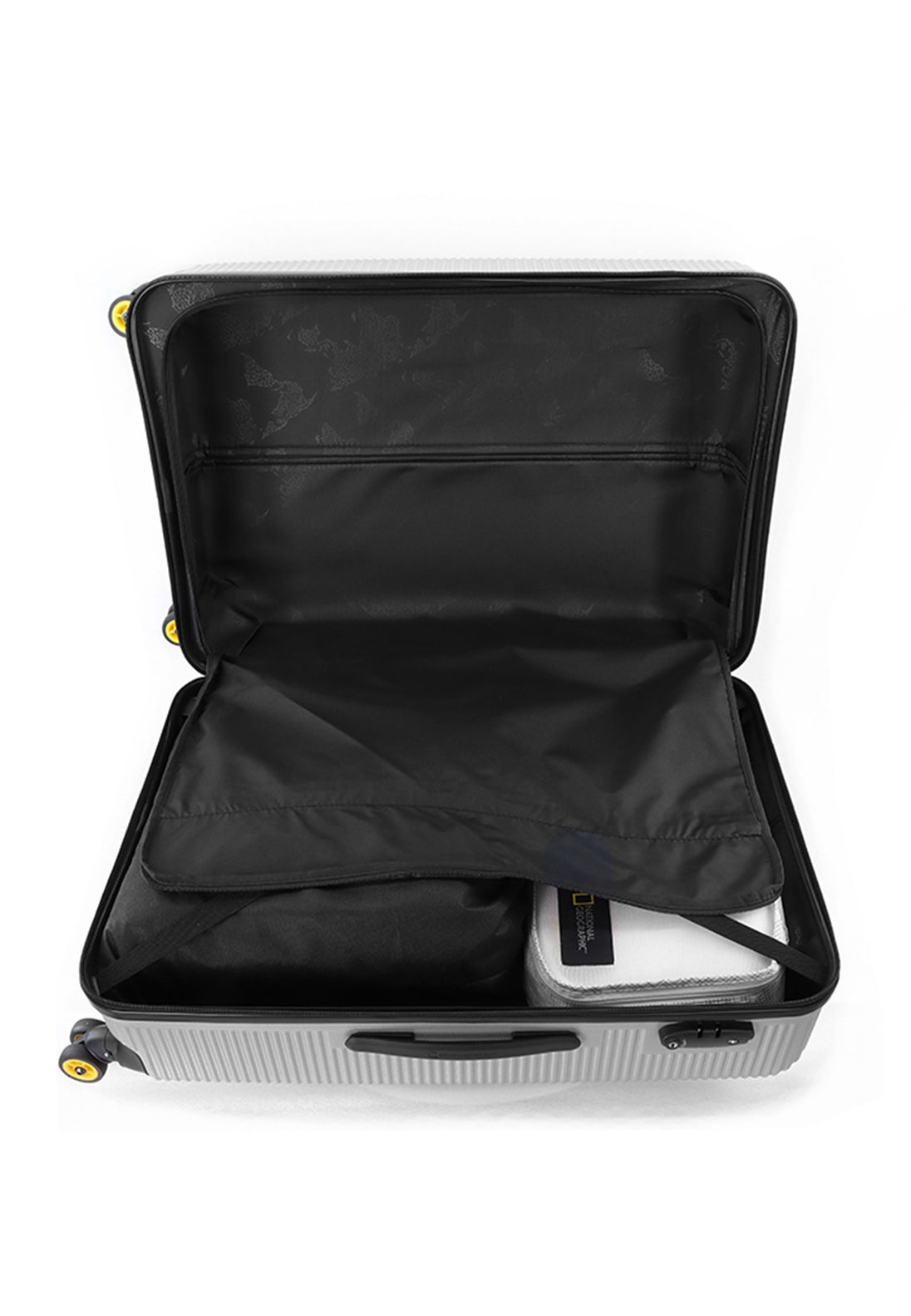 National Geographic Abroad Hard Suitcase / Trolley / Travel Suitcase - (Set/S/M/L) - Silver