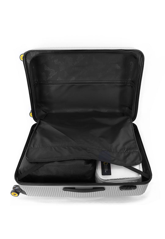 National Geographic Abroad Hard Suitcase / Trolley / Travel Suitcase - (Set/S/M/L) - Silver
