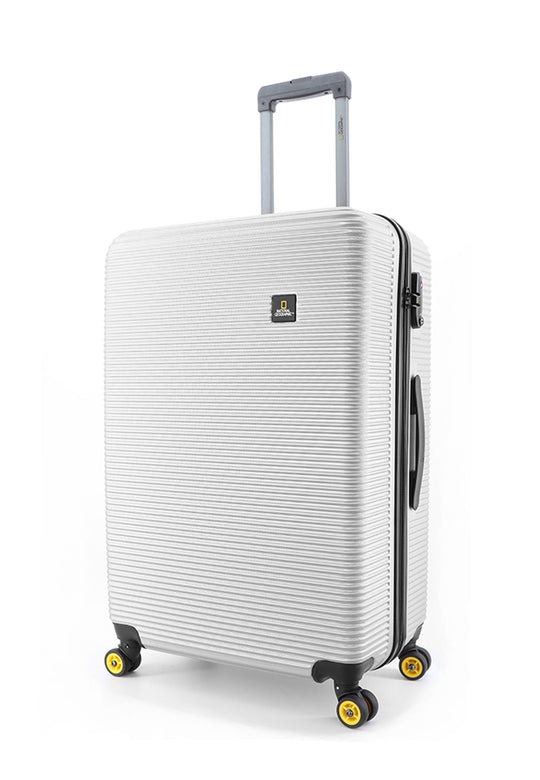 National Geographic Abroad Hard Suitcase / Trolley / Travel Suitcase - (Set/S/M/L) - Silver