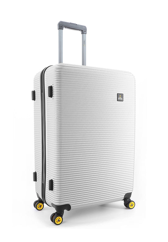 National Geographic Abroad Hard Suitcase / Trolley / Travel Suitcase - (Set/S/M/L) - Silver