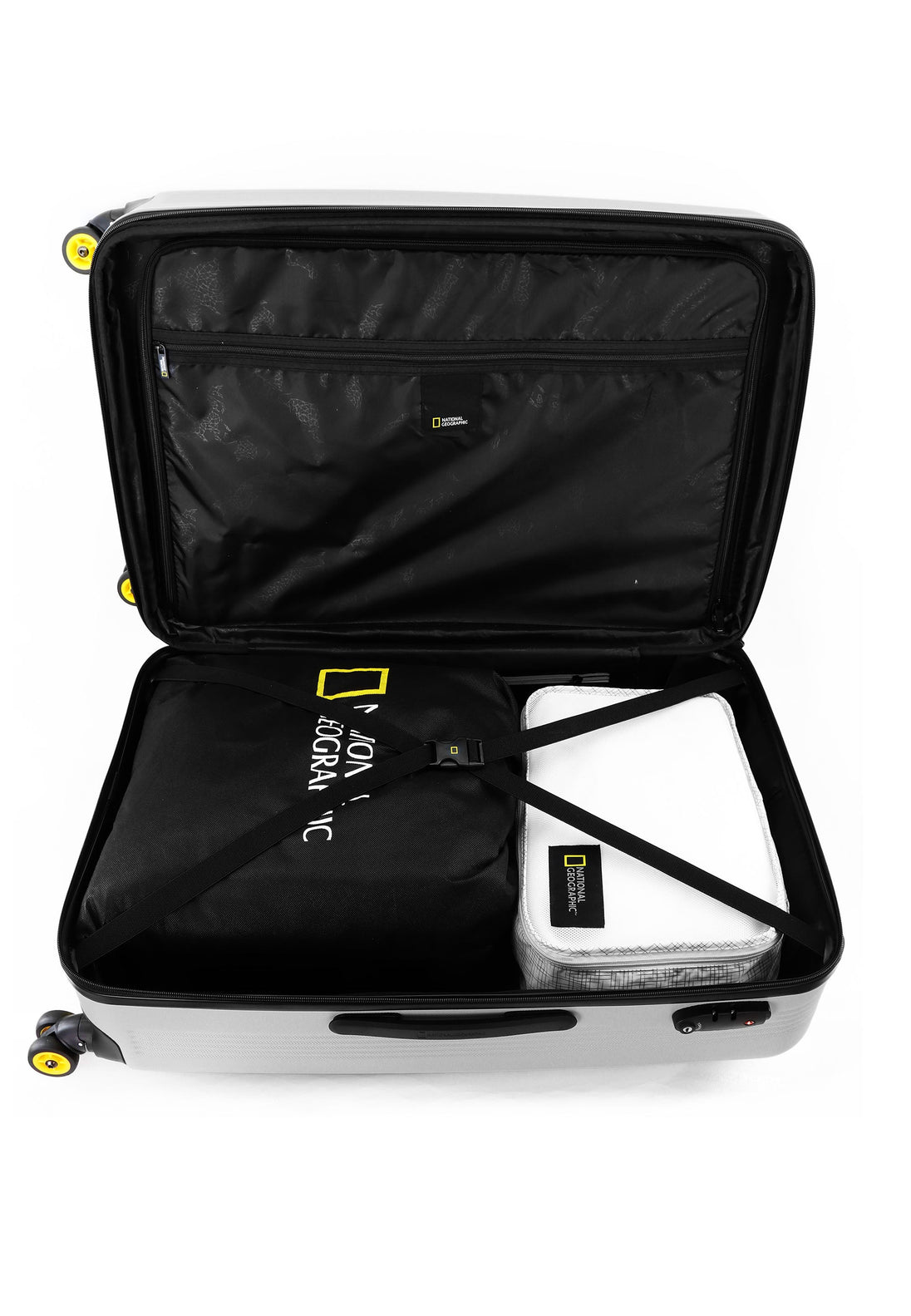 National Geographic Arodrome Hard Suitcase / Trolley / Travel Suitcase - (Set/S/M/L) - Silver